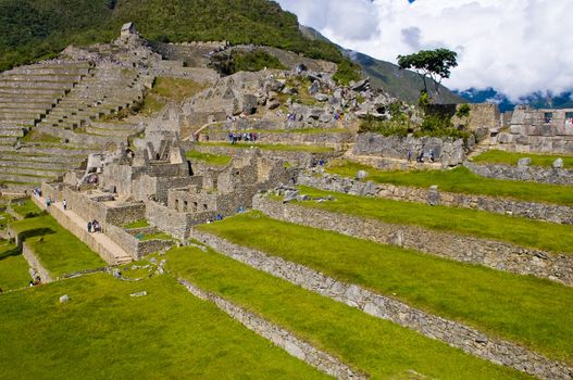 View of the archeological site of Machu Pichu