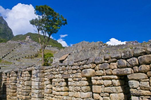 View of the archeological site of Machu Pichu