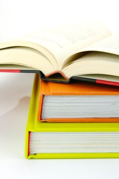 School books isolated on a white background