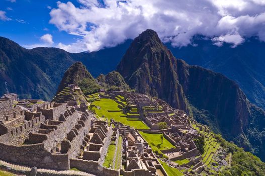 View of the archeological site of Machu Pichu