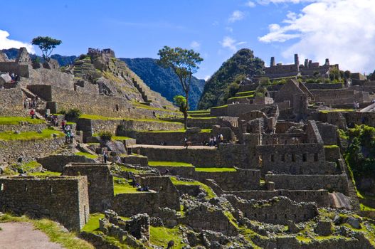 View of the archeological site of Machu Pichu