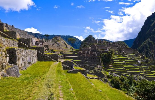 View of the archeological site of Machu Pichu