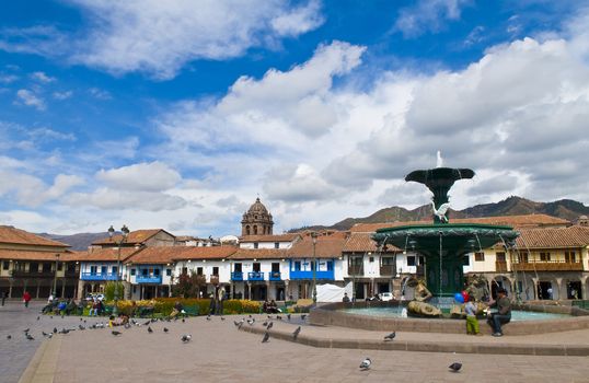 The "Plaza the Armas" , a main tourist attraction in Cusco , Peru
the photo was taken on May 25 2011