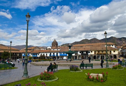 The "Plaza the Armas" , a main tourist attraction in Cusco , Peru
the photo was taken on May 25 2011