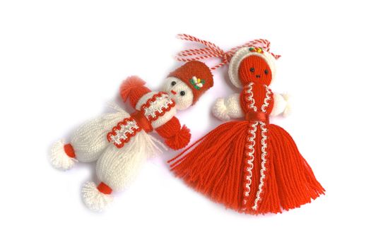 twined tasselled red and white thread, symbol of spring and health