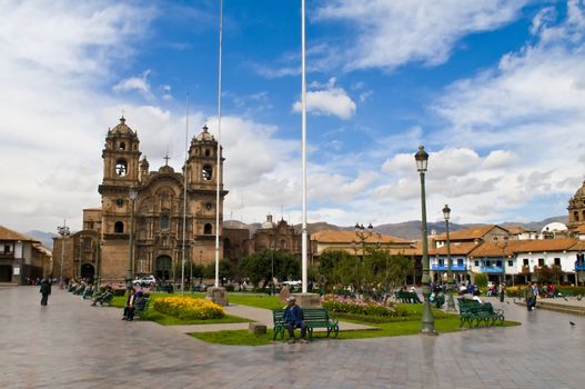 The "Plaza the Armas" , a main tourist attraction in Cusco , Peru
the photo was taken on May 25 2011