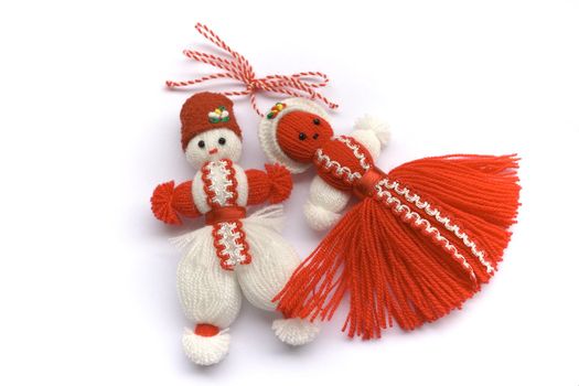 twined tasselled red and white thread, symbol of spring and health