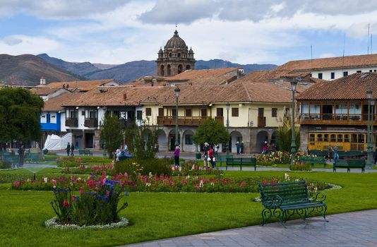 The "Plaza the Armas" , a main tourist attraction in Cusco , Peru
the photo was taken on May 25 2011