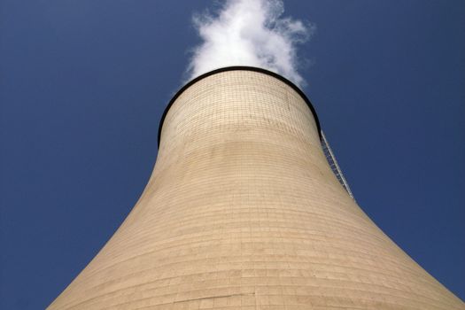 View of the huge water tower in a heat power plant