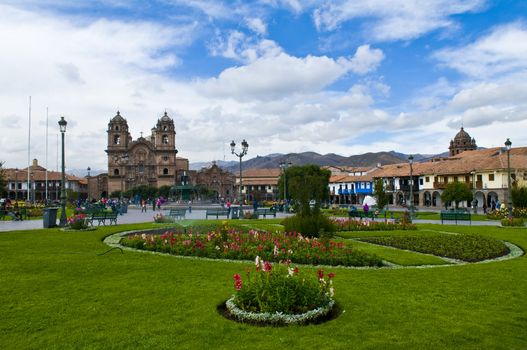 The "Plaza the Armas" , a main tourist attraction in Cusco , Peru
the photo was taken on May 25 2011