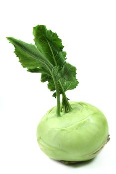 Kohlrabi on white background