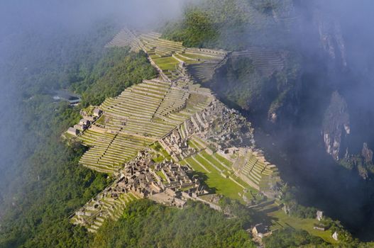 View of the archeological site of Machu Pichu