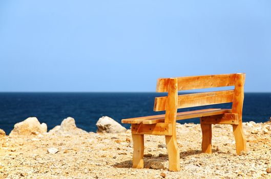 A bench on a coast
