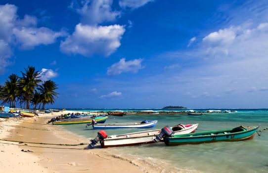 Tropical beach on the Caribbean island of San Andres , Colombia