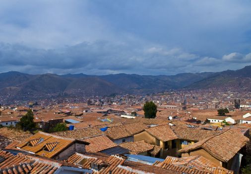 View of the Peruvian city of Cusco the former capital of the Incan empire and "unesco" world heritage site