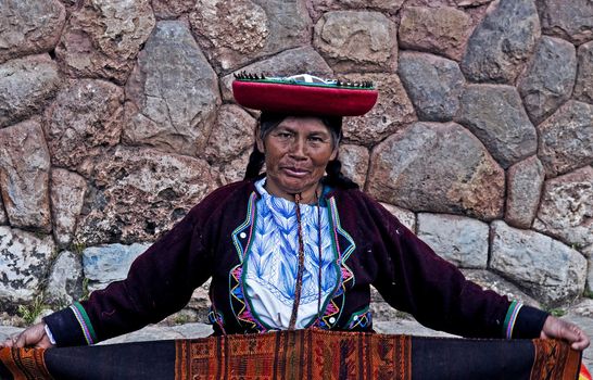 Cusco , Peru - May 27 : Peruvian woman in a market in Cusco Peru , May 27 2011