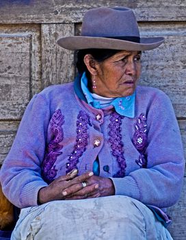 Cusco , Peru - May 27 : Peruvian woman in a market in Cusco Peru , May 27 2011