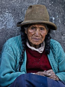 Cusco , Peru - May 27 : Portrait of Peruvian woman in Cusco Peru , May 27 2011