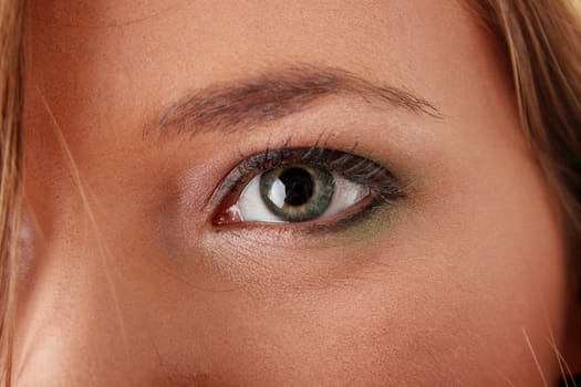 Young woman's eye close up