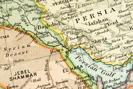 Vintage (1907 copyright-expired) map showing countries and trade routes