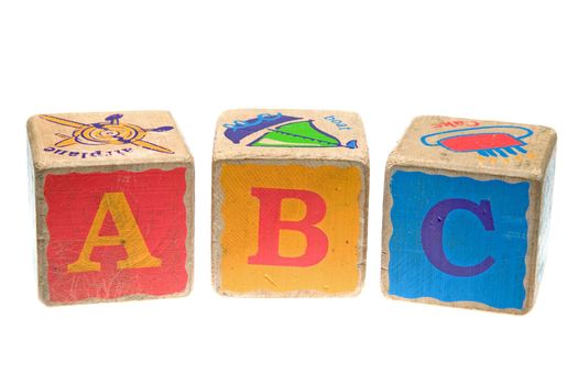 Childs toy blocks for education and learning the A B Cs