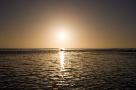 Evening sun set on a resort island in florida