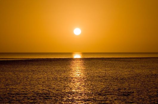 Evening sun set on a resort island in florida