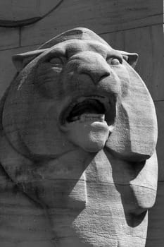 lion monument statue close up