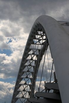 suspension or cable bridge arches details at toronto lakeshore