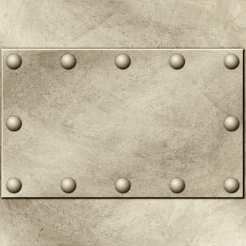 A Grunge Metal Background with Rivets