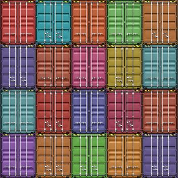 Stack of freight containers at the docks