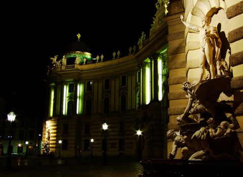 Wall fountain next to the Michaelertor (St. Michael's doorway) at the back of the Hofburg palace.