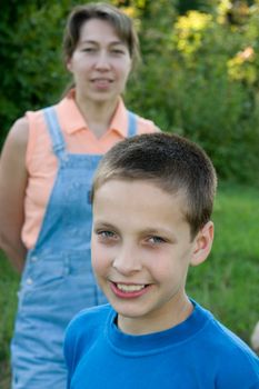 people series: Portarit of smiling boy on nature