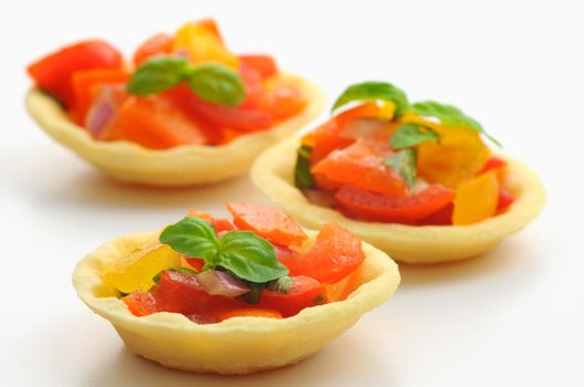 Italian style appetizers in a pastry shell.