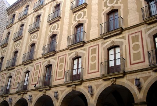 View of balconies on building in Barcelona