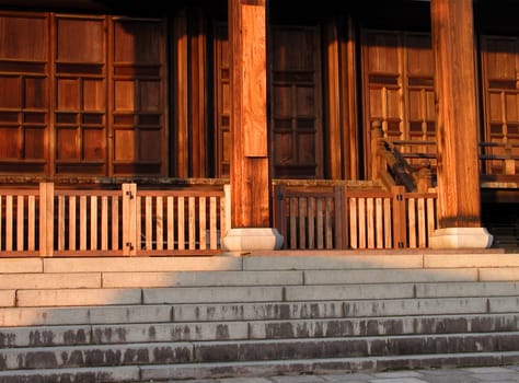 Detail of some wooden gates from a Japanese temple in Kyoto          