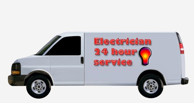 Service Van for Electrician or electrical service company isolated from the background