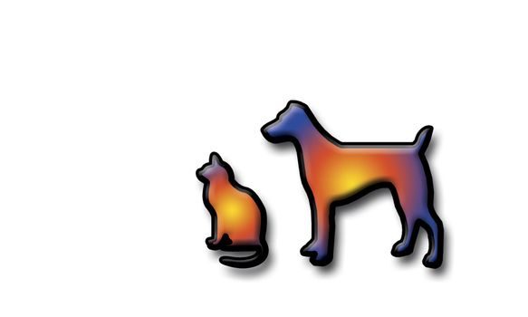 Nice isolated dog and cat graphic image. Great for any pet related business.