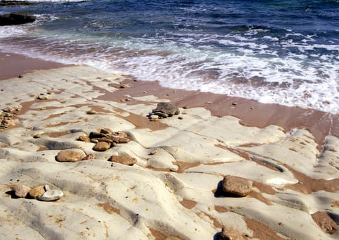 Stony beach on the northern coastline of Cyprus