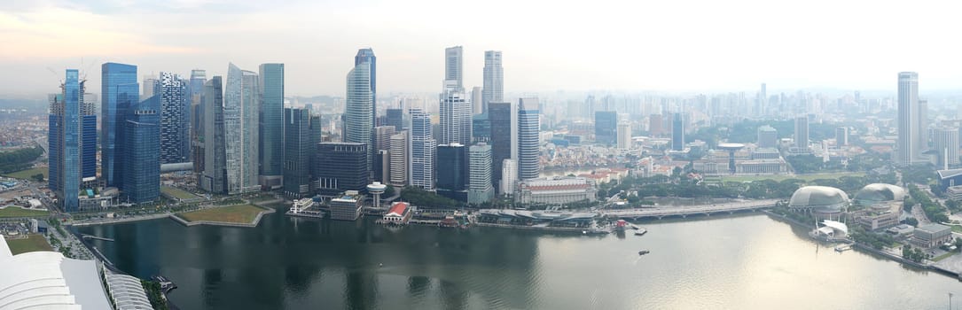 Panorama of Singapore from Marina Bay Sand Resort 