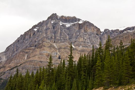 One of the mountains of the Canadian segment of the North American Rocky Mountains range