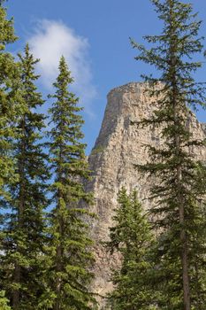 One of the mountains of the Canadian segment of the North American Rocky Mountains range