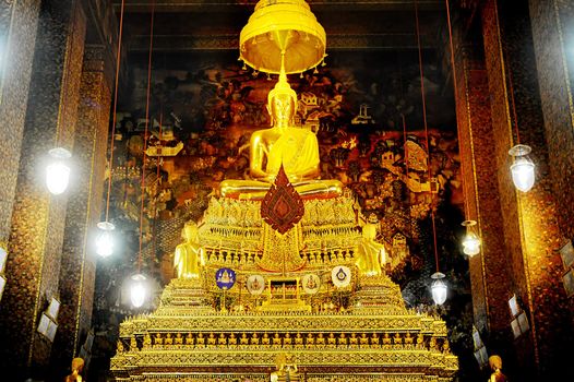 Buddha inside Wat Phra Kaeo Temple, bangkok, Thailand.