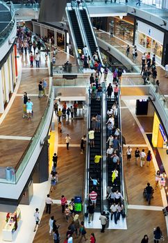 Singapore, Republic of Singapore - May 02, 2011: Shopping centre at Marina Bay Sands Resort