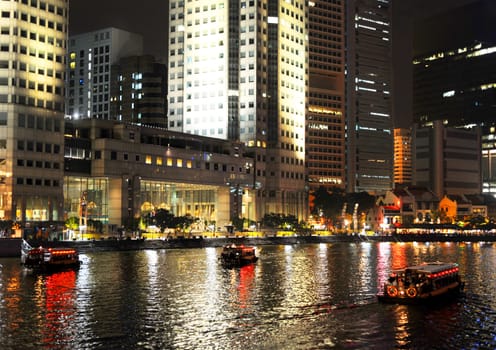 Embankment of Singapore in the evening