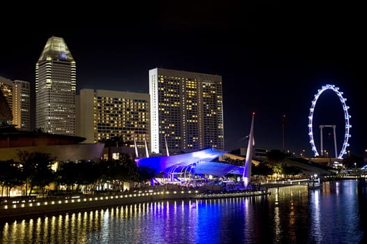 Embankment of Singapore in the evening