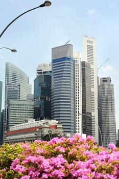 Skyline of Singapore in the sunshine day