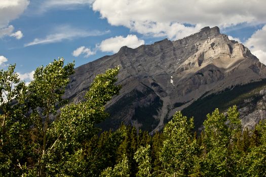 One of the mountains of the Canadian segment of the North American Rocky Mountains range