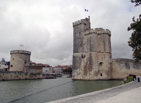 Saint Nicholas tower and Chain tower in La Rochelle, France