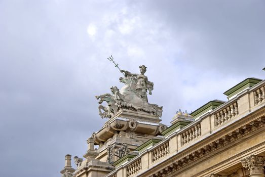 A Statue of a Woman in a Horse Drawn Chariot